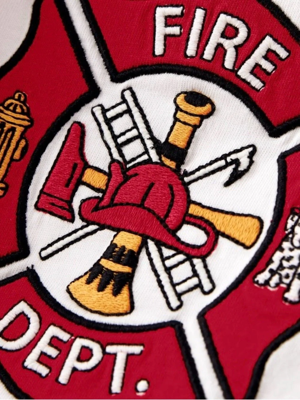 Gymboree Boys ‘Fire Chief’ Red and White Long Sleeve Raglan Shirt Size 7